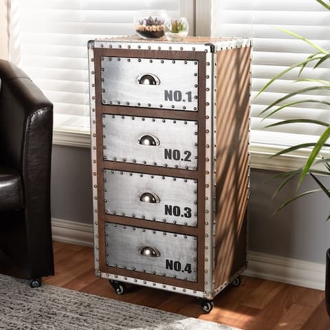 French Industrial 4 Drawer Rolling Chest By Today Only Sale On