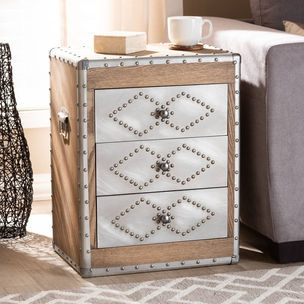 French Industrial 3-Drawer Storage Cabinet