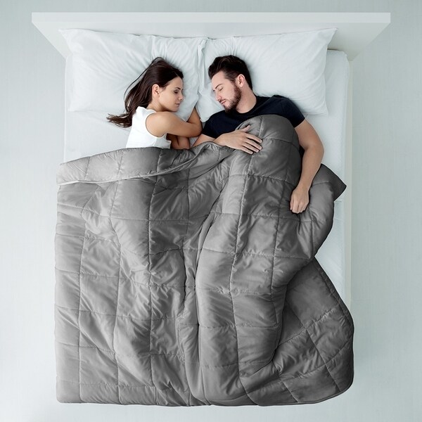 Cotton Weighted Sensory Blanket in Light Grey Inner Weighted Layer Reduce Anxiety - 60"x 80" 17lb blanket (As Is Item)