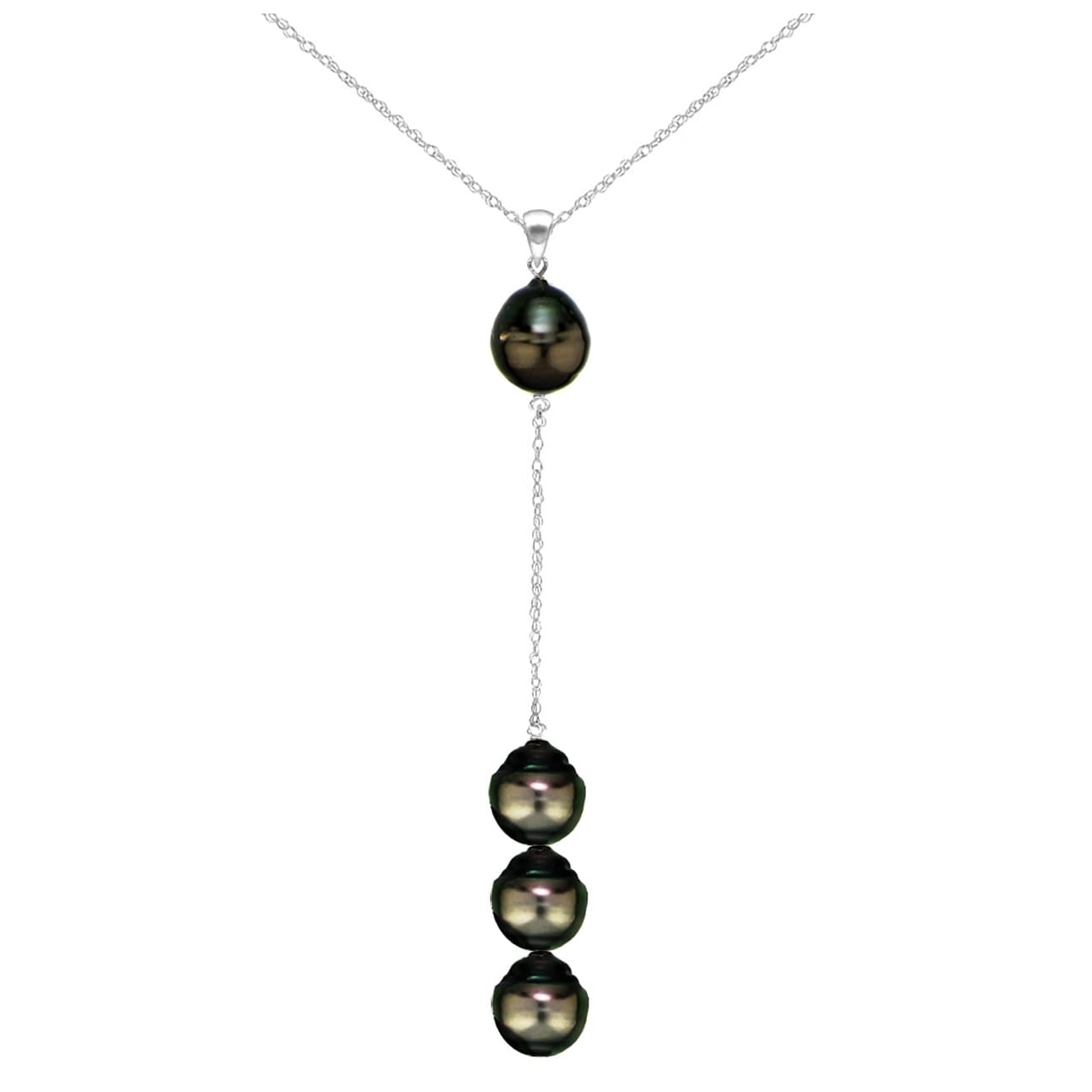 Sterling Silver Baroque Black South Sea Cultured Tahitian Pearl Necklace for Women 24 inch Sterling Silver Baroque Black South Sea Cultured Tahitian Pearl Necklace for Women 24 inch