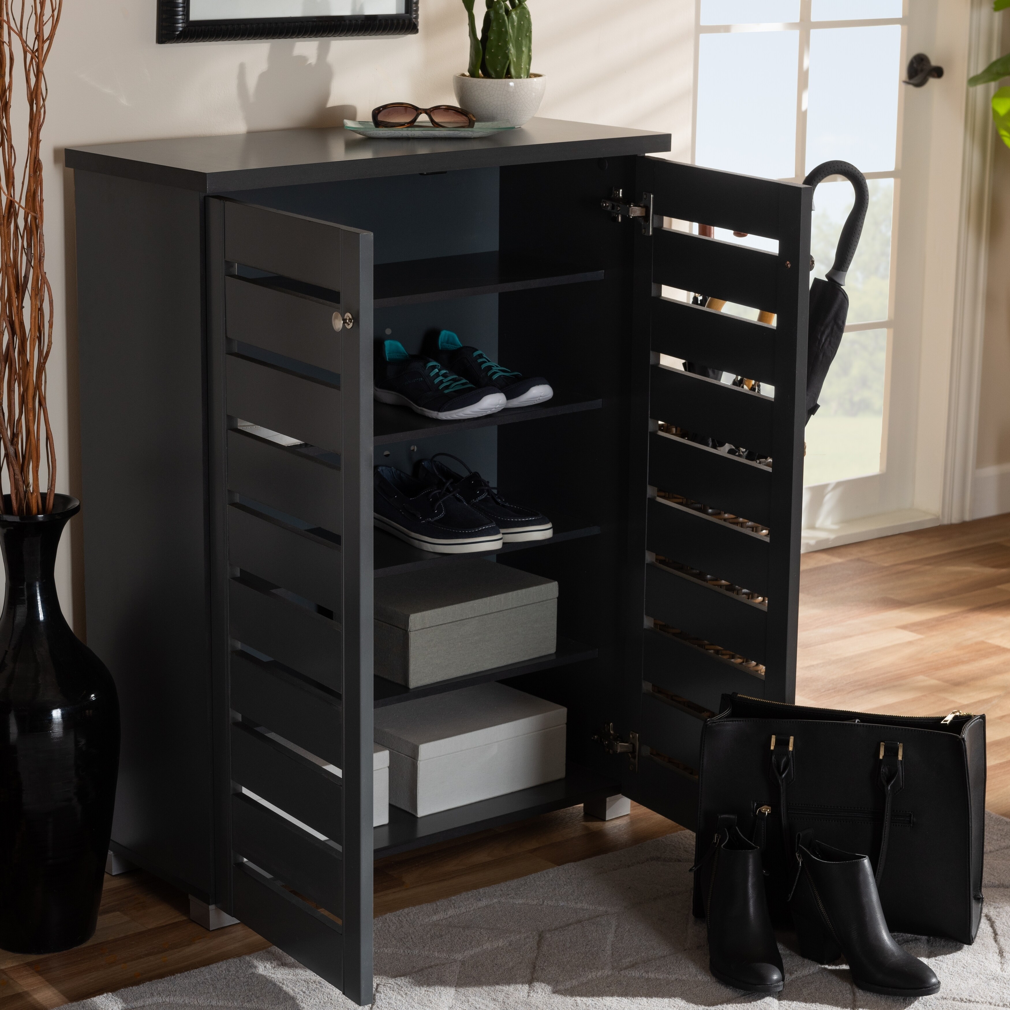 Shoe Cabinet and Storage - Gray Nader's Furniture