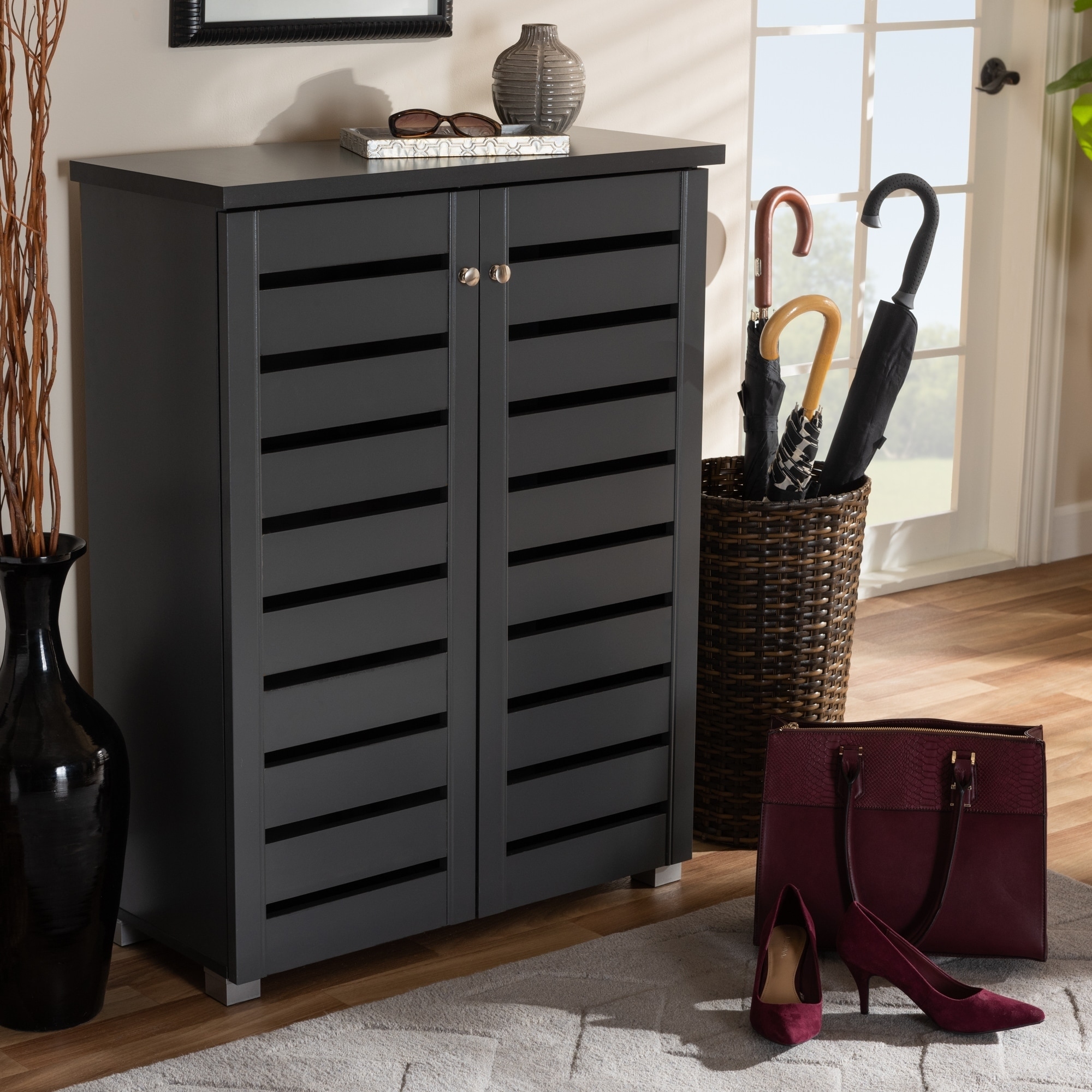 Shop Contemporary Shoe Storage Cabinet On Sale Free Shipping