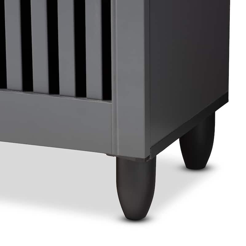 Contemporary Dark Grey Shoe Storage Cabinet