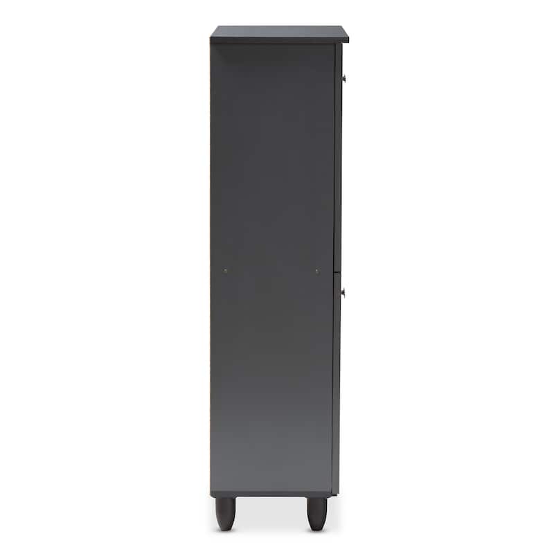 Contemporary Dark Grey Shoe Storage Cabinet