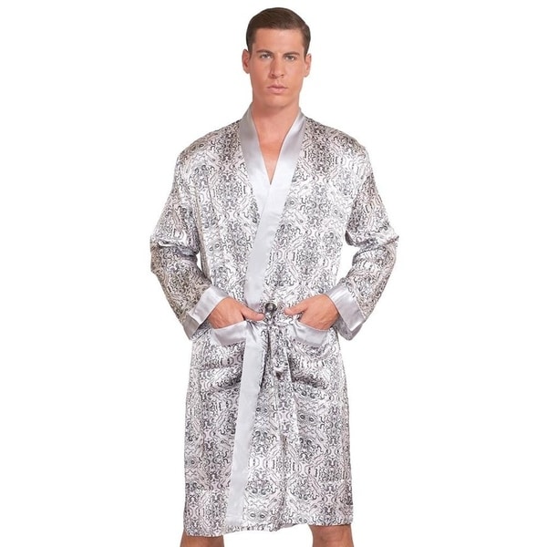 Myk Silk Mens Mulberry Silk Robe Printed Bath Sleepwear Classic Overstock 26396263 3194