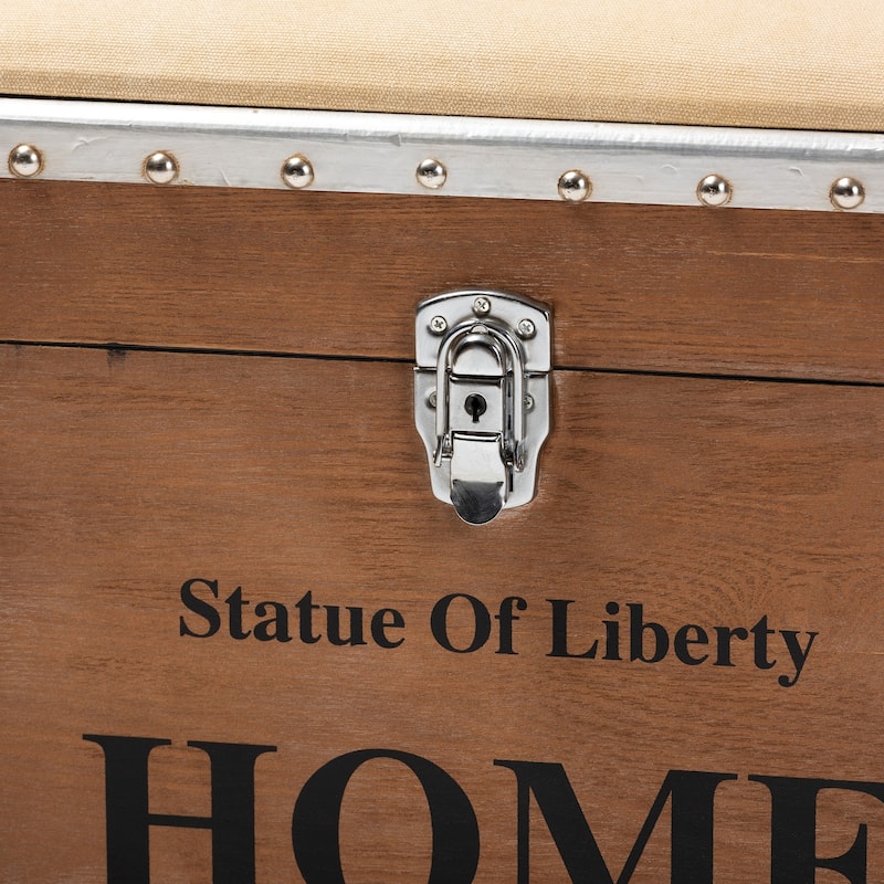 Vintage Industrial Storage Trunk Ottoman