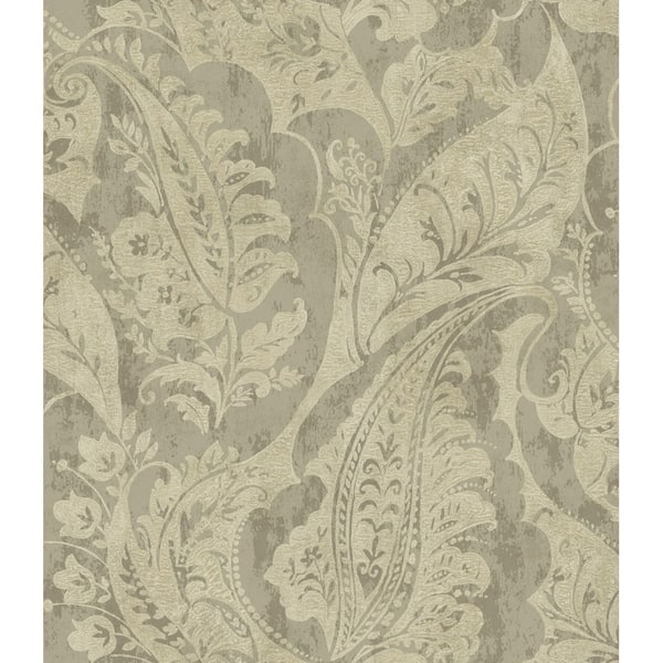 Shop Glisten Paisley Wallpaper In Taupe Tan Overstock 26396594