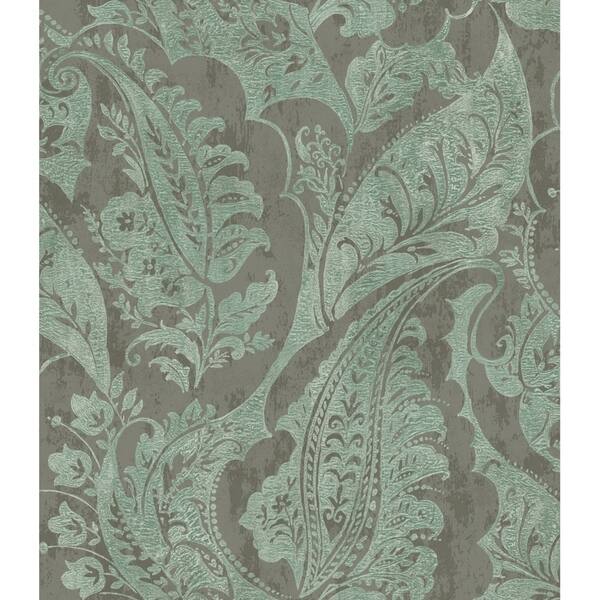 Shop Glisten Paisley Wallpaper In Coastal Plain Charcoal On