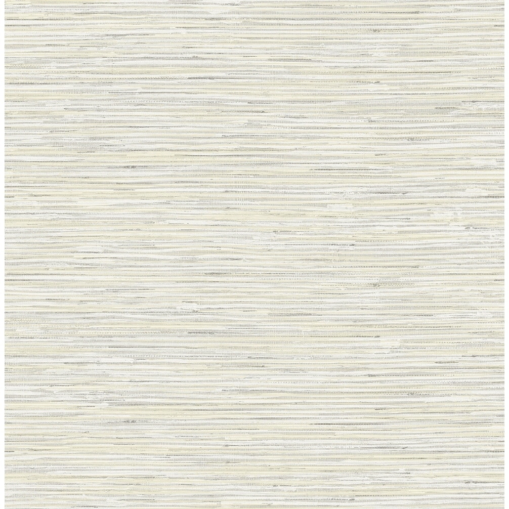 Shop Silverton Faux Grasscloth Wallpaper In Light Gray Metallic Gold Off White On Sale Overstock