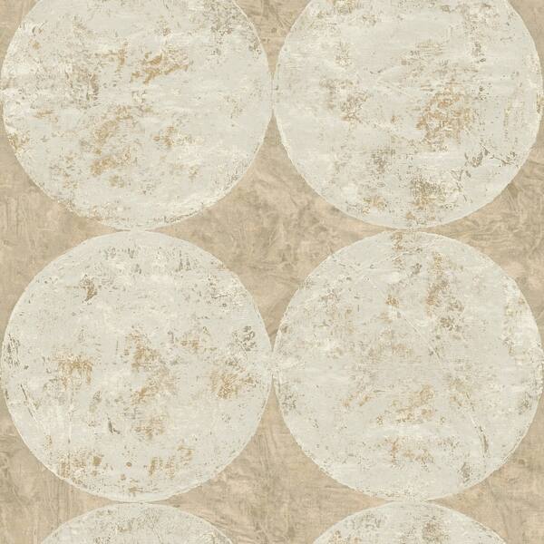 Fulton Circles/Faux/Texture Wallpaper, In Taupe & Off-White - Bed Bath ...