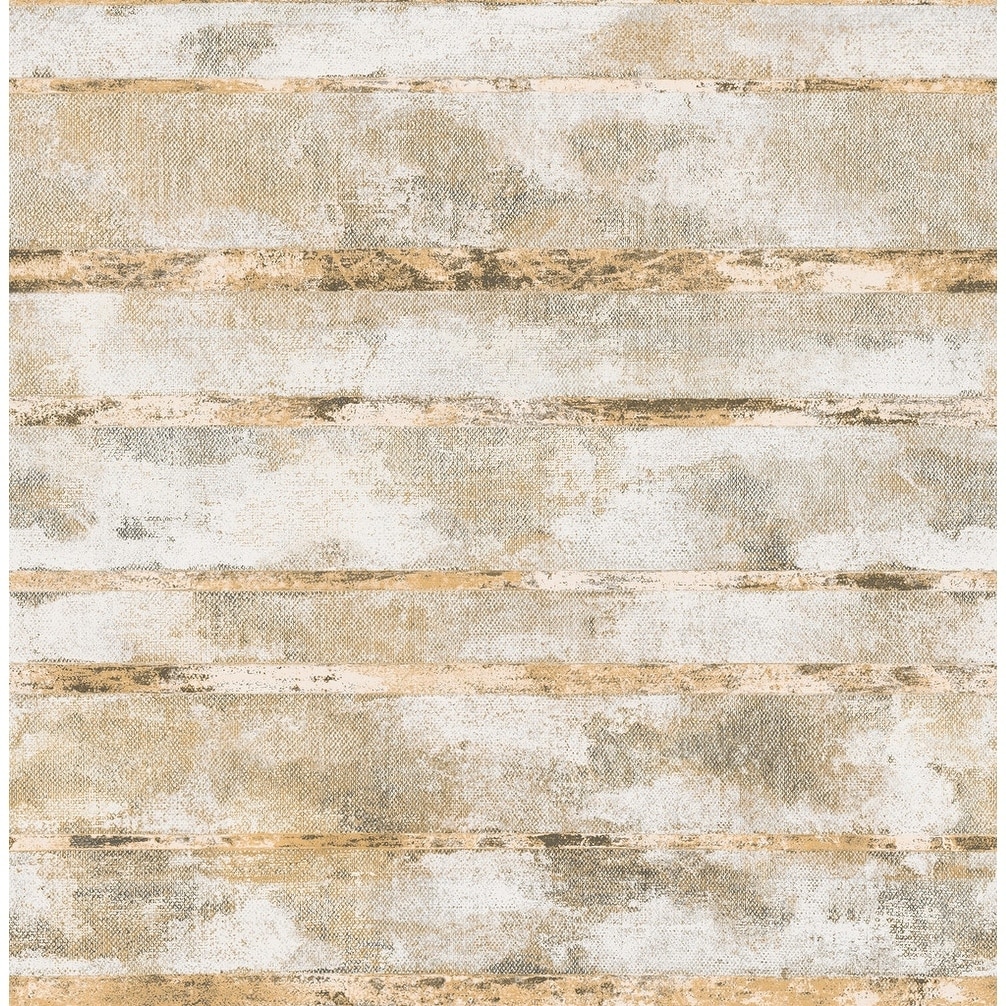 Otis Horizontal/Stone/Texture Wallpaper, In Brown, Gold, Gray, & Off-White  - On Sale - Overstock - 26397017