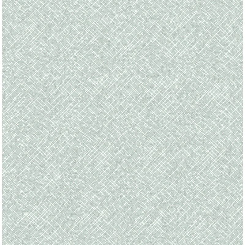 Lucy Grid Wallpaper, In Light Teal & White - Bed Bath & Beyond - 26397125