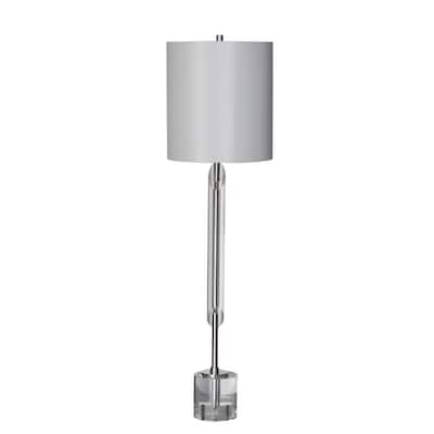 Clear Crystal Table Lamp With Polished Nickel Frame