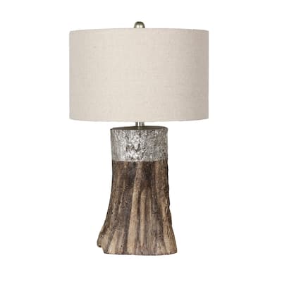 Faux Wood Polyresin Table Lamp