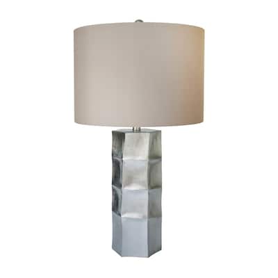 Plyresin Table Lamp In A Silver leaf Finish