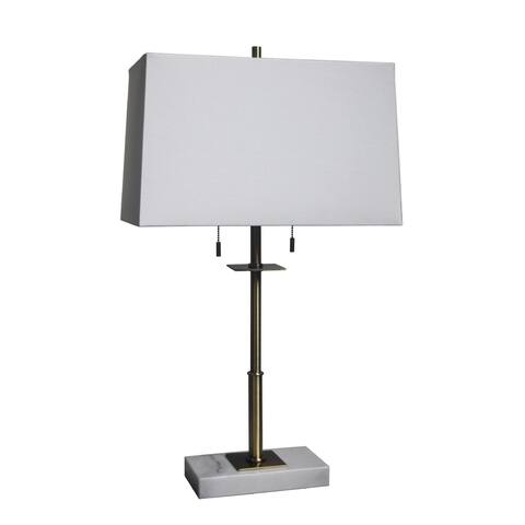 Marble Base With Antique Brass Body Table Lamp
