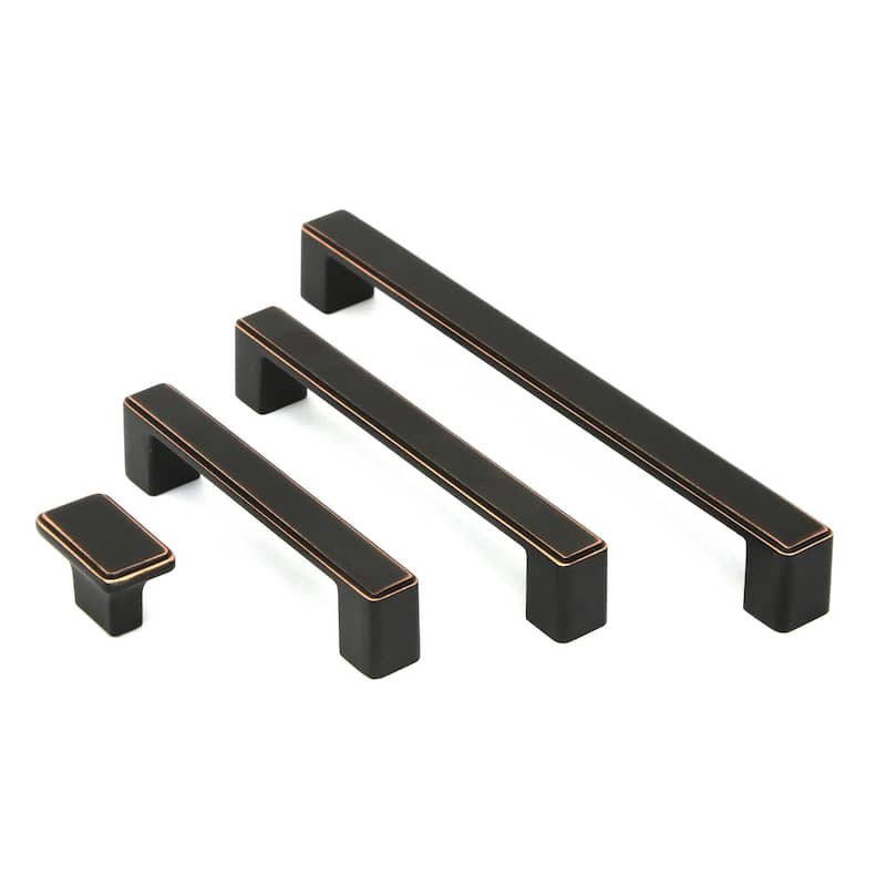 Contemporary 8.375-inch Nepoli Oil Rubbed Bronze Finish Square Cabinet Bar Pull Handle (Case of 10)