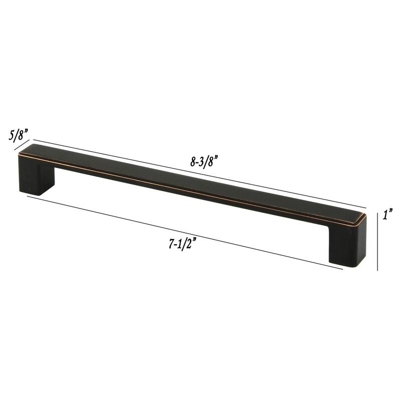 Contemporary 8.375-inch Nepoli Oil Rubbed Bronze Finish Square Cabinet Bar Pull Handle (Case of 10)