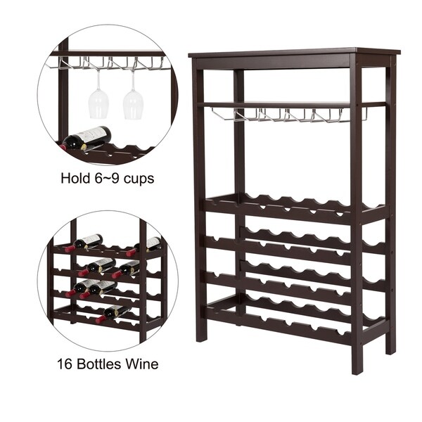 Wine Racks Bottle Holders W Glass Holder Kitchen Dining Bar