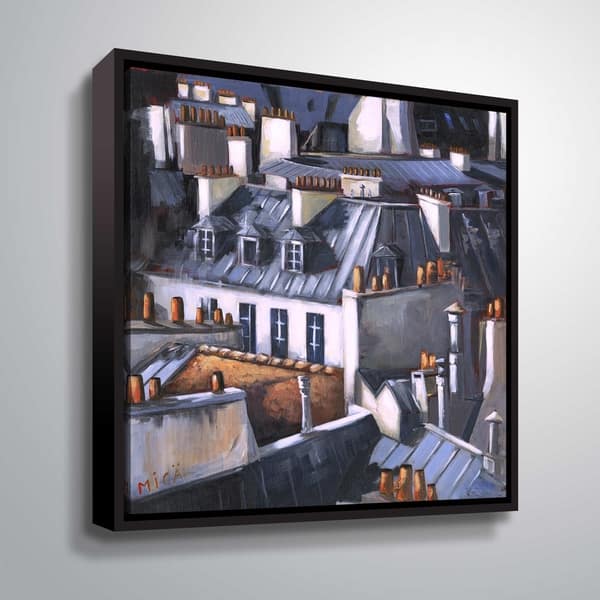 slide 2 of 3, ArtWall Mica 'I See you there' Gallery Wrapped Canvas - White 14x14