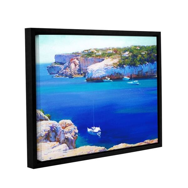 slide 2 of 3, ArtWall Alex Hook Krioutchkov 'Cala Llombards' Gallery Wrapped Canvas - Blue 24x32
