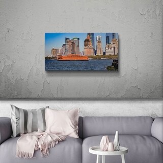 ArtWall Richard James 'Ferry Away' Gallery Wrapped Canvas - Blue - Bed ...