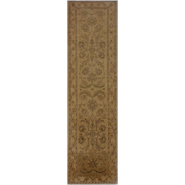 Ziegler Sun-Faded Casandra Tan/Brown Hand-knotted Wool Rug - 3'0 x 9'11 - 3'0" x 9'11"