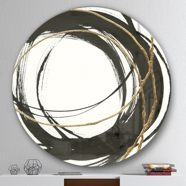 Shop Designart 'Gold Glamour Circle III' Geometric Metal