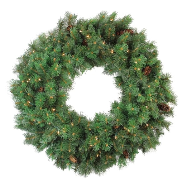 Pre-Lit Royal Oregon Pine Artificial Christmas Wreath 36-Inch Clear Lights  - Bed Bath & Beyond - 26411340