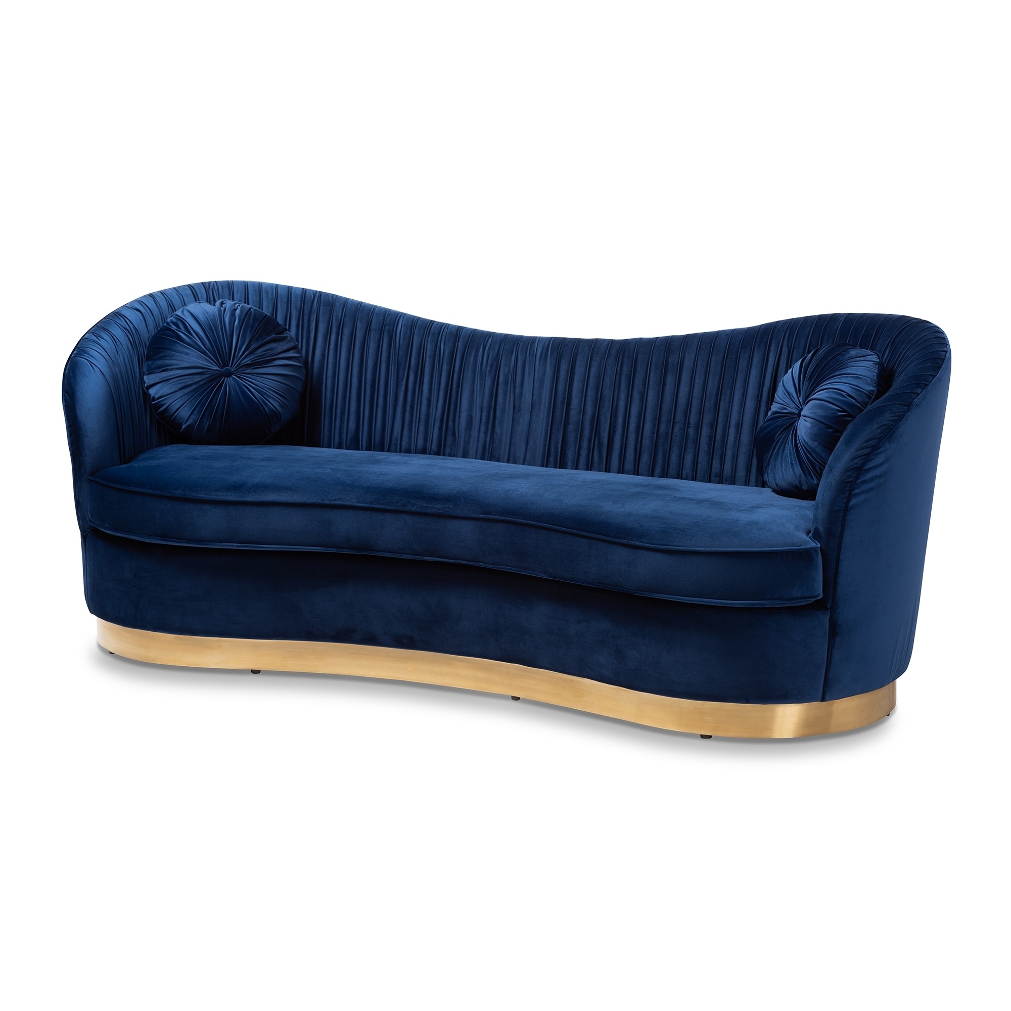 Maya Sofa & Loveseat Set in Royal Blue Velvet Fabric w/Options