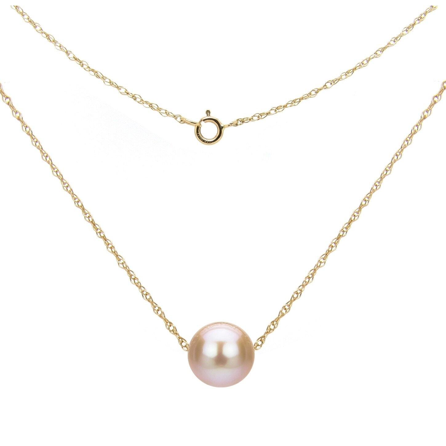 gold necklace with a pearl