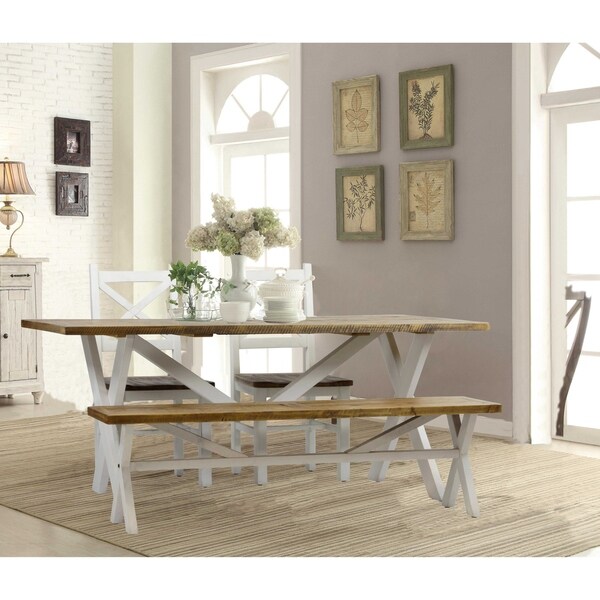 Distressed white kitchen discount table