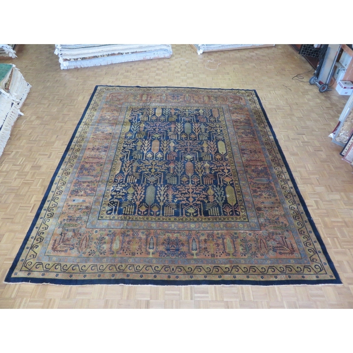 Doylestown Blue Area Rug  Dark blue rug, Distressed persian rug, Blue area  rugs