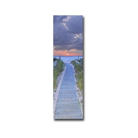 Sunrise Boardwalk by Steve Vaughn Gallery Wrapped Canvas Giclee Art (42 in x 12 in, Ready to Hang)