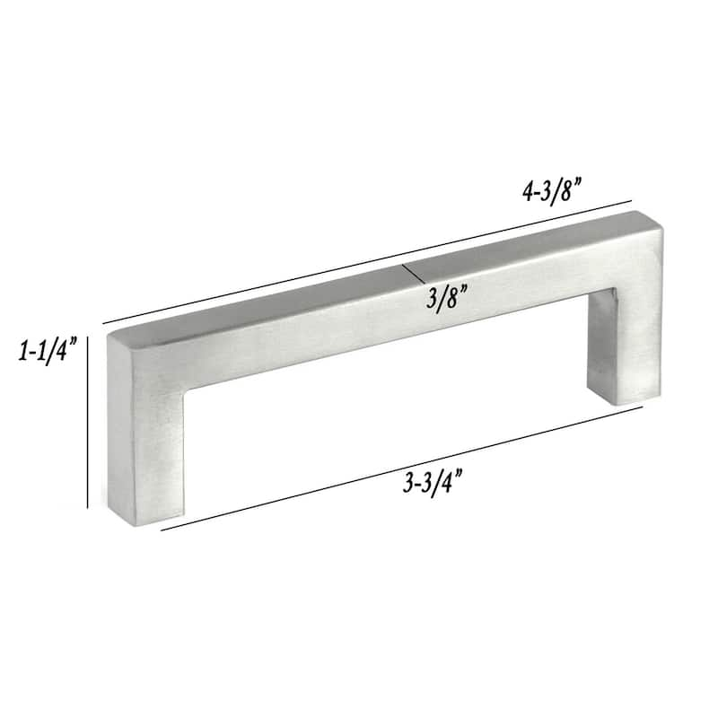 Contemporary 4-3/8-inch Classic Square Stainless Steel Brushed Nickel ...