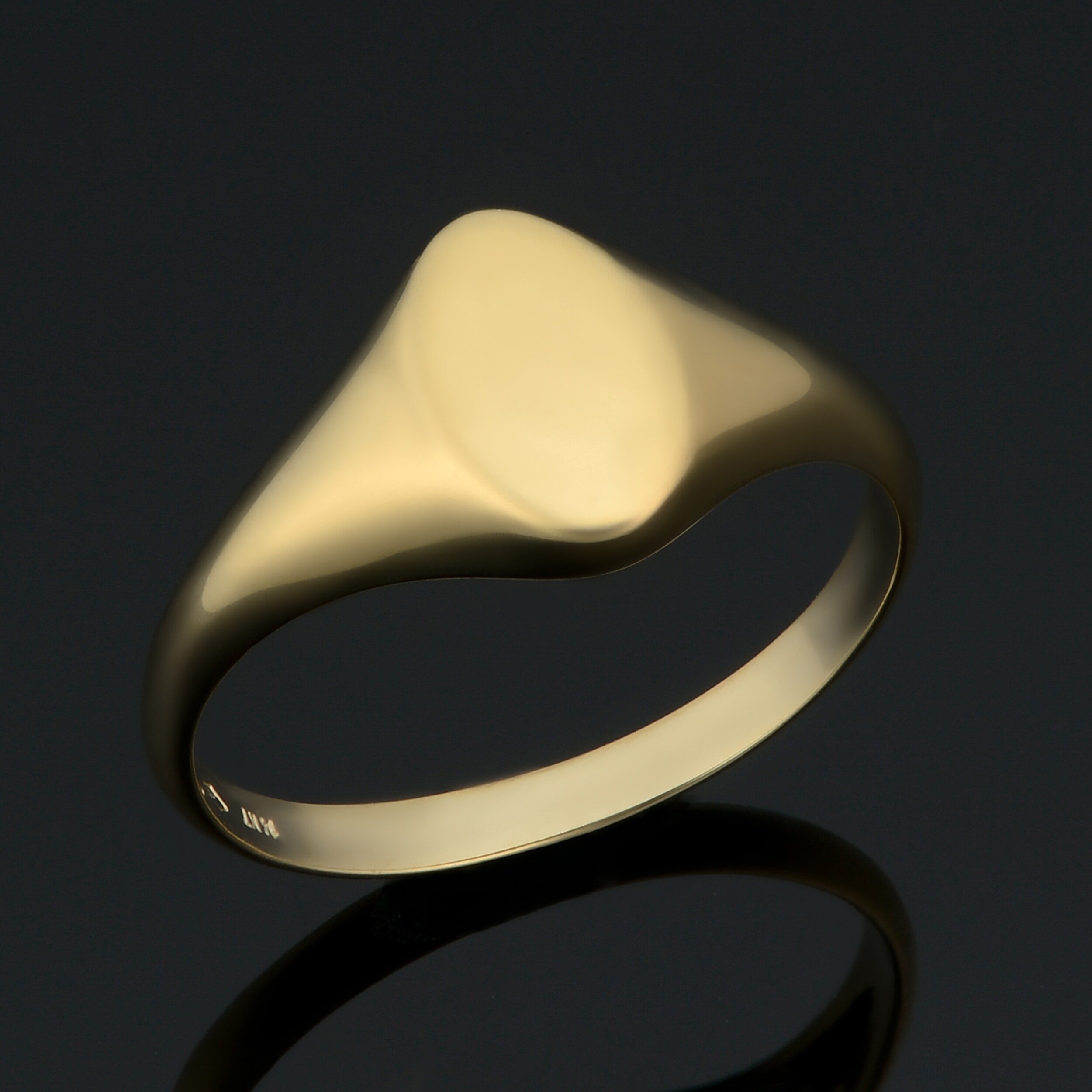 Genuine 14k Yellow Gold Signet Ring Size 6 
