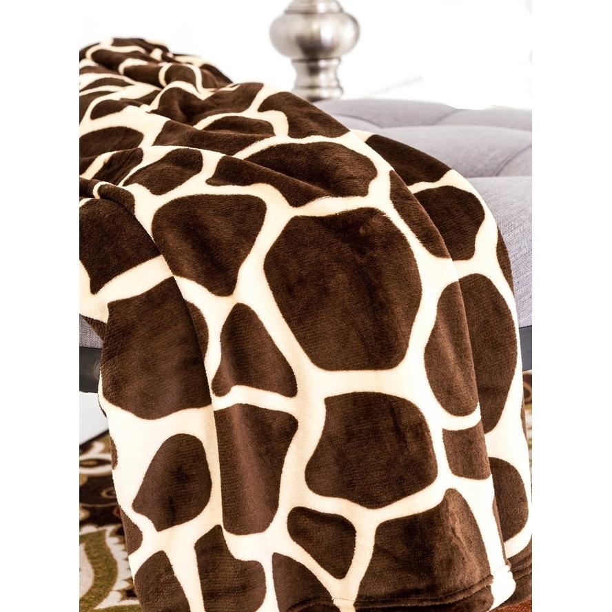 Ultra Soft Micro Plush Flannel Bed Giraffe Skin Print Blanket On Sale Overstock 26418309