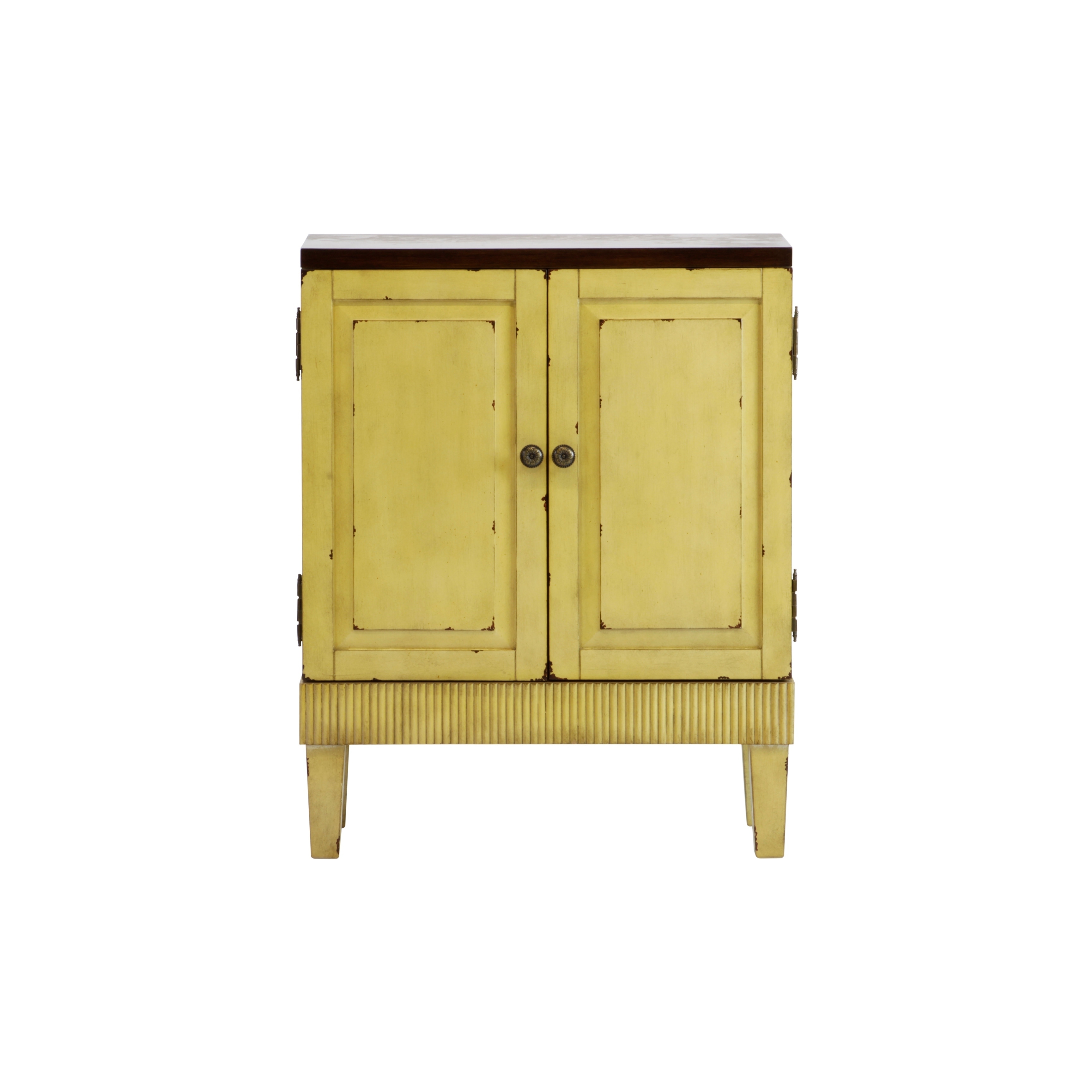 Shop Callie Hand Painted Distressed Ivory Wooden Accent Cabinet