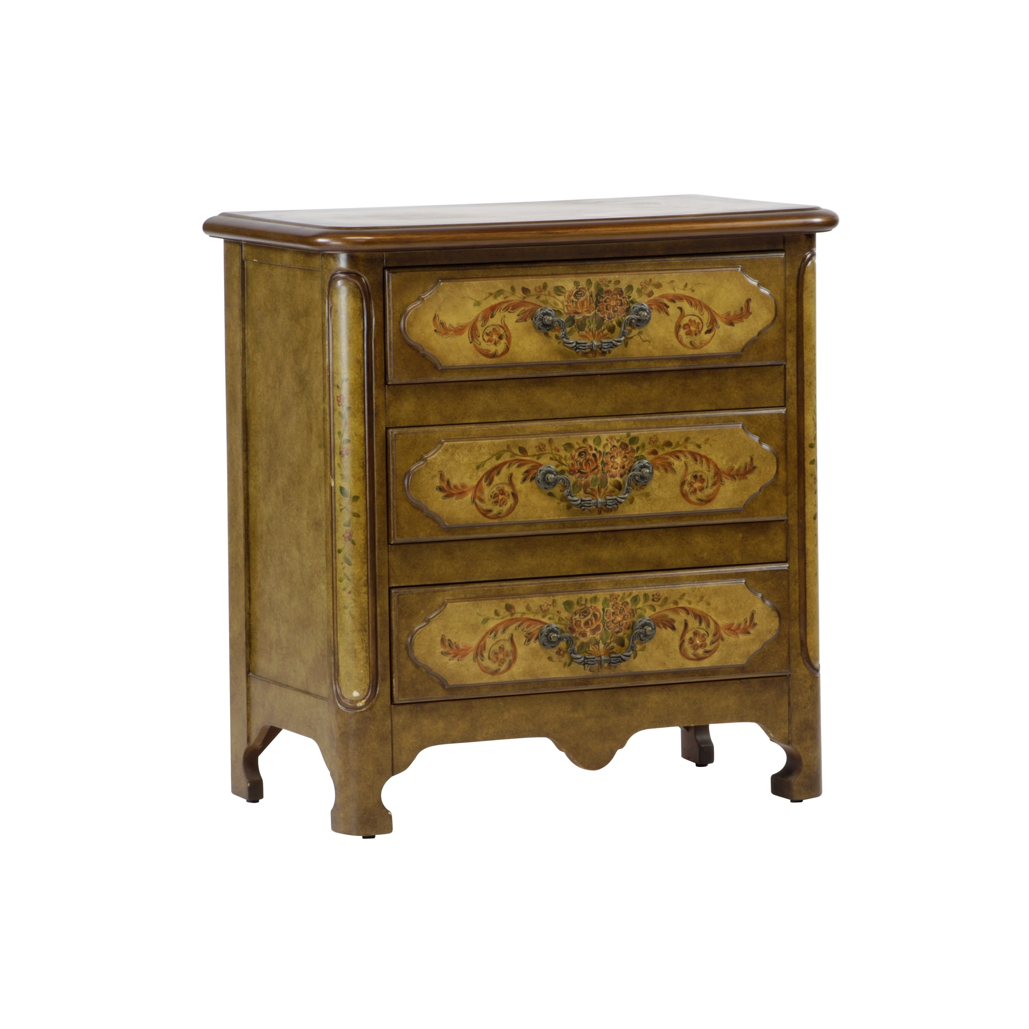 Shop Porch Den Dorothy Hand Painted Wooden 3 Drawer Bombay Chest