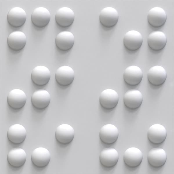 19 5/8"W x 19 5/8"H Emery EnduraWall Decorative 3D Wall Panel, White