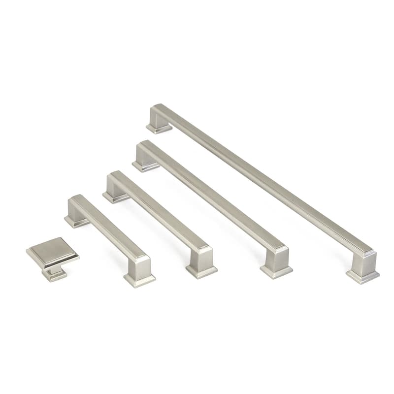 Contemporary 4.25-inch Roma Stainless Steel Brushed Nickel Finish Square Cabinet Bar Pull Handle (Case of 10)