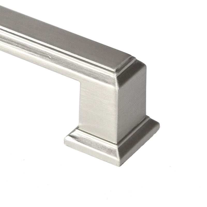 Contemporary 4.25-inch Roma Stainless Steel Brushed Nickel Finish Square Cabinet Bar Pull Handle (Case of 10)