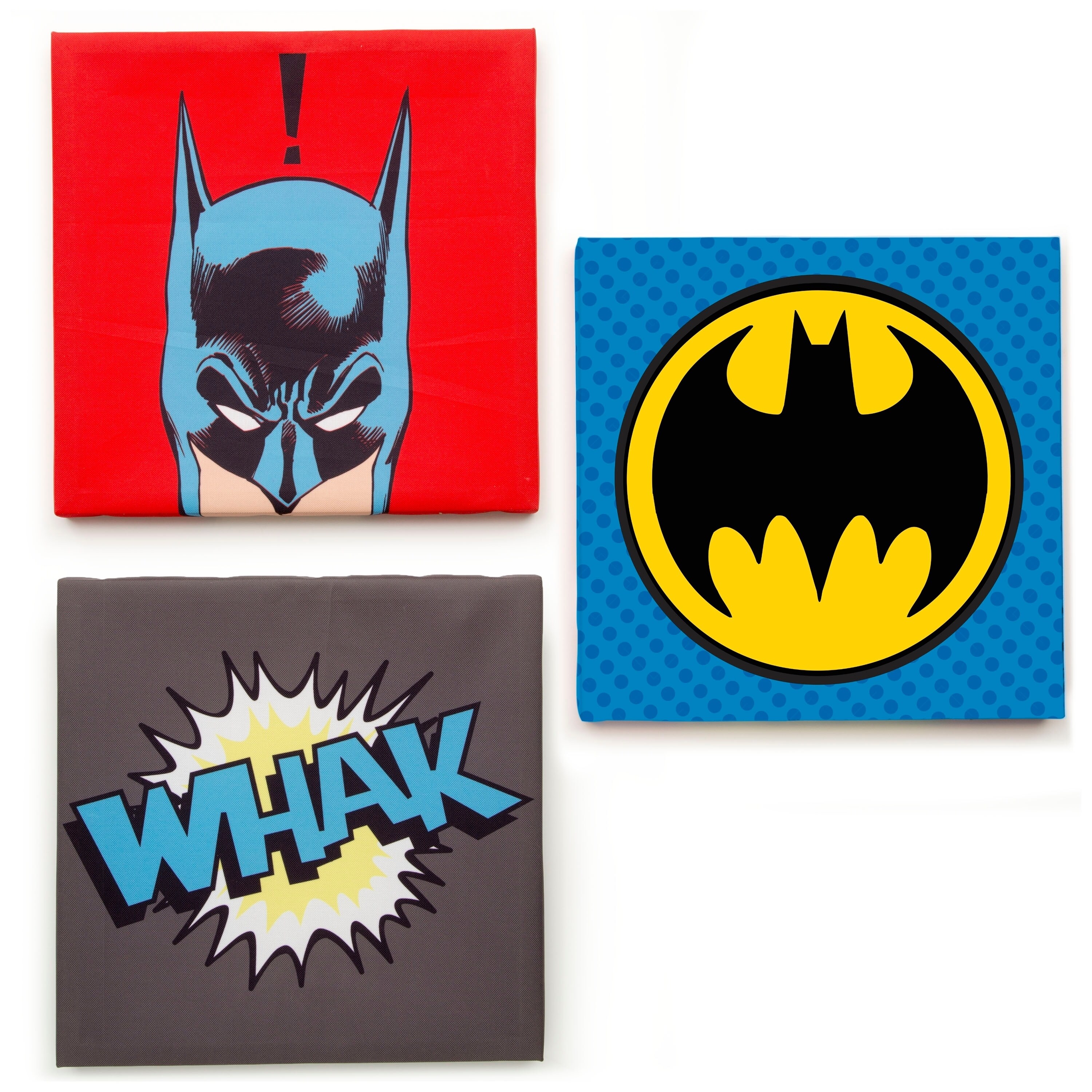 Shop Dc Comics Batman 3 Piece Canvas Wall Art Set 14 X 14 X 1 5 Overstock 26418670