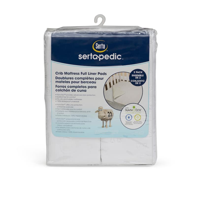 Serta Sertapedic Crib Mattress Liner Pads Set| Pack of 2 Liners
