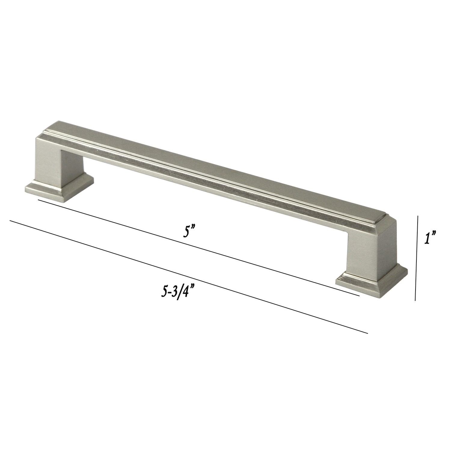 Contemporary 5.75-inch Roma Stainless Steel Brushed Nickel Finish Square  Cabinet Bar Pull Handle (Case of 4) - Bed Bath & Beyond - 26418709