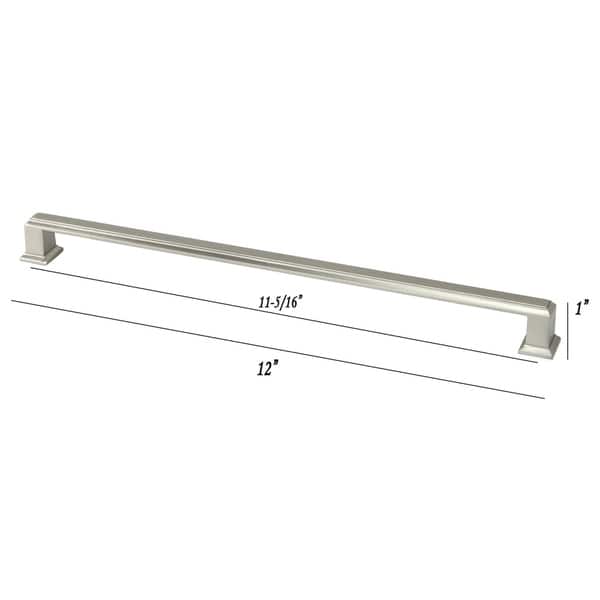 Contemporary 12inch Roma Stainless Steel Brushed Nickel Finish Square