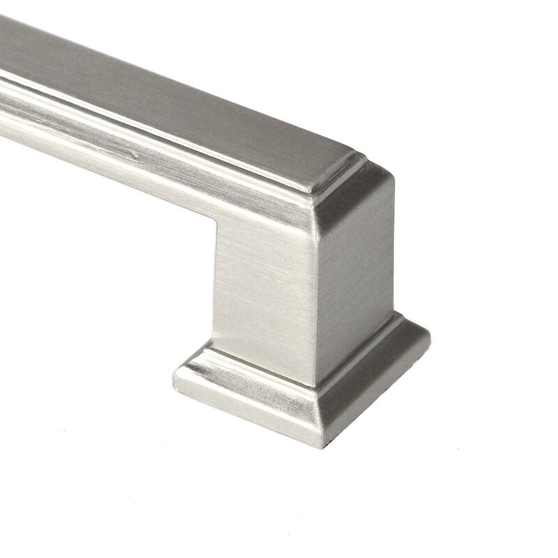 Contemporary 12-inch Roma Stainless Steel Brushed Nickel Finish Square Cabinet Bar Pull Handle (Case of 5)