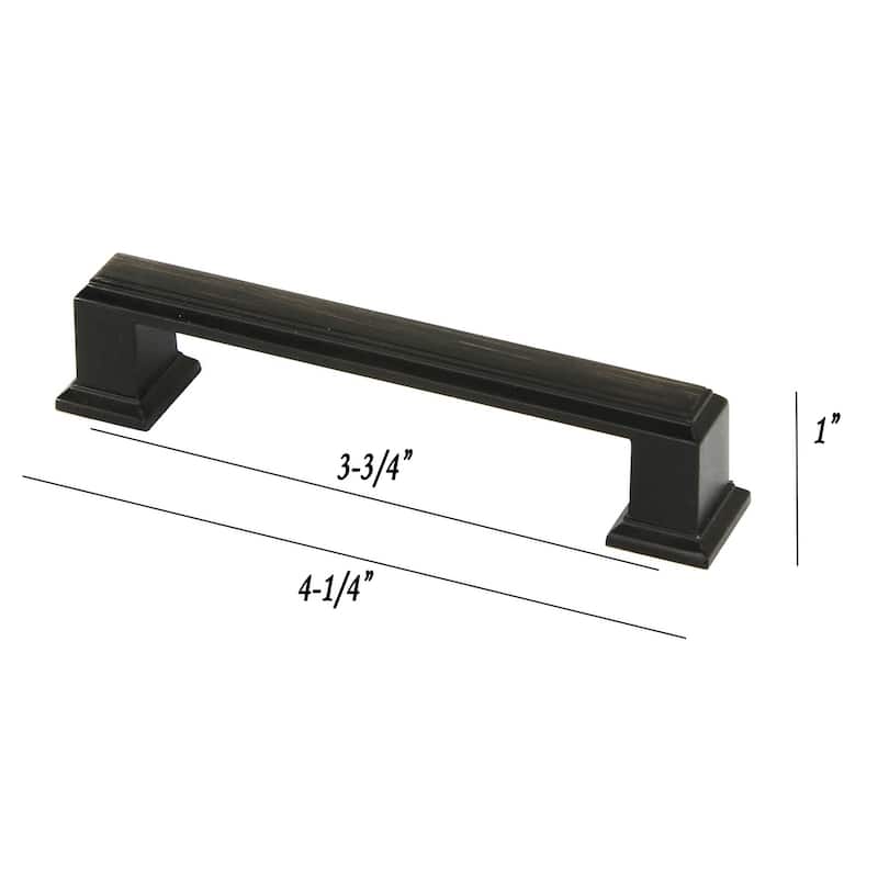 Contemporary 4.25-inch Roma Stainless Steel Oil Rubbed Bronze Finish Square Cabinet Bar Pull Handle (Case of 10)