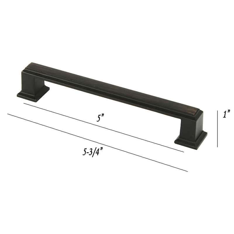 Contemporary 5.75-inch Roma Stainless Steel Oil Rubbed Bronze Finish Square Cabinet Bar Pull Handle (Case of 4)
