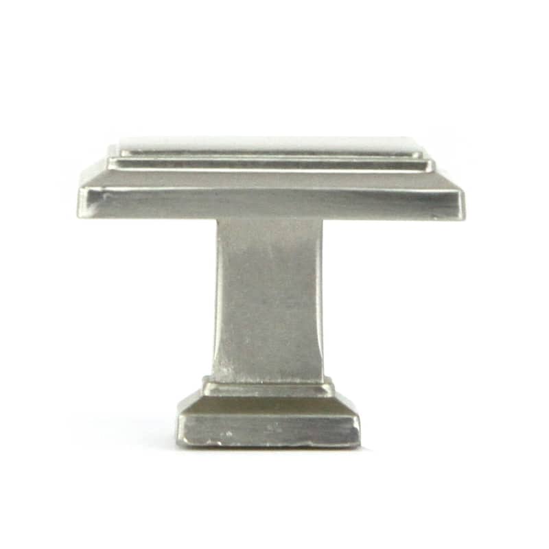 Contemporary 1-1/4-inch Roma Stainless Steel Brushed Nickel Finish Square Cabinet Bar Pull Knob (Case of 4)